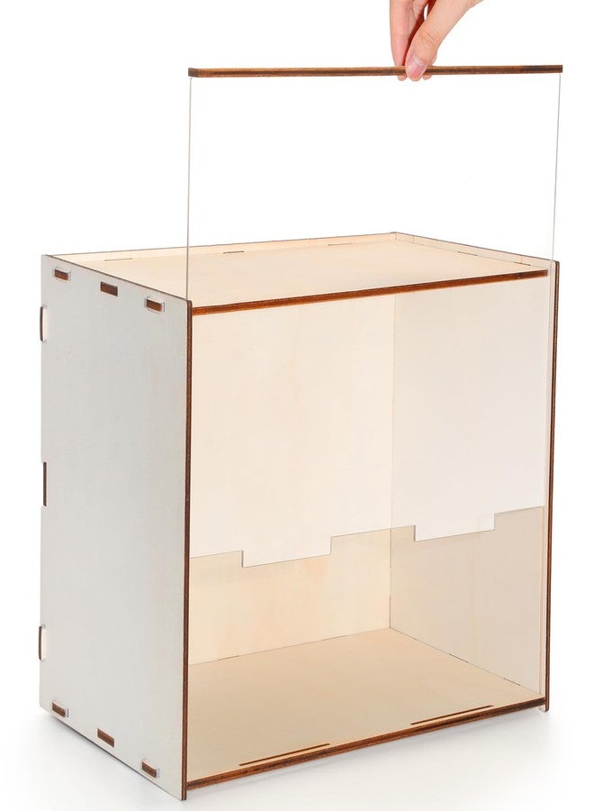 Memorywuu Wooden Diorama Box Large Display Case 14" x 8.7" x 10.6'' Wood Display Case Deep Shadow Box Frame with Transparent Lid for Collectibles Miniatures Dollhouse Figures - Image 1